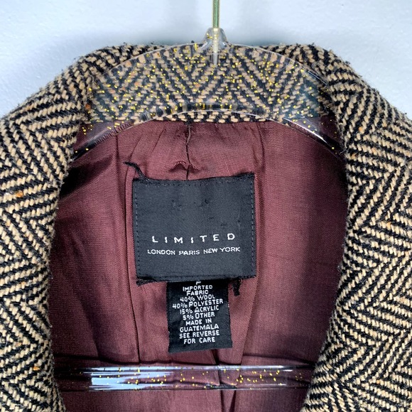 Limited VTG Women's Wool Blend Brown/Tan‎ 3 Button Front Blazer M - Picture 3 of 6